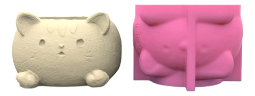 Molde De Silicona Para Macetas Con Forma De Gato, Resina Epo