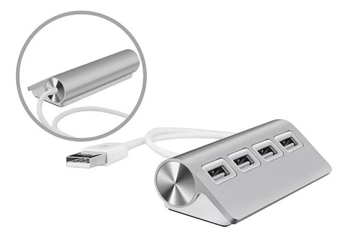 Hub Usb 3.0 De Aluminio 4 Puertos Premium Con Cable Blindado