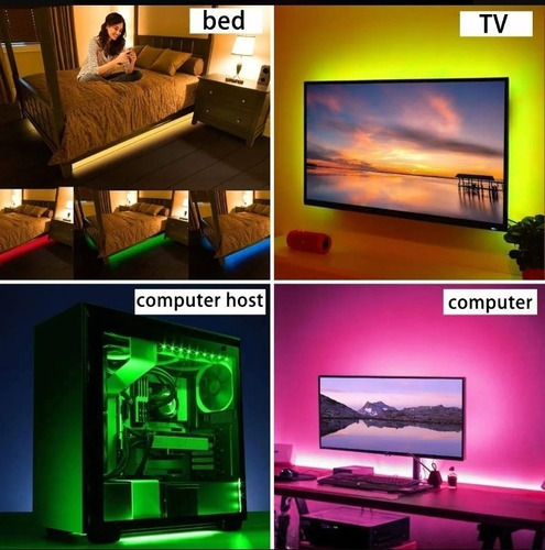 Imagen 8 de 10 de Luces Led 1 Metro Tv/pc + Control Remoto