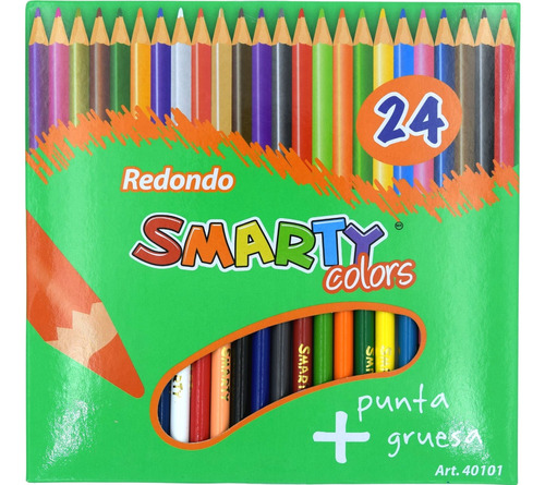 Lapices De Colores Smarty 24 Piezas Redondos Largos