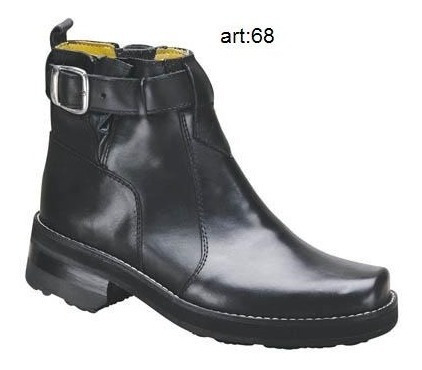 Bota De Hombre Texana De Cuero Suela Goma Febo Negro