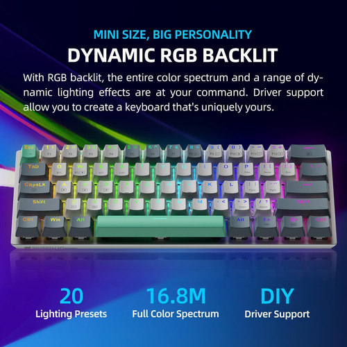 Machenike K500a-b61w Teclado Mecánico Inalámbrico Red Lineal