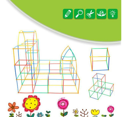2 X 300 Piezas De Construcción De Paja De Vástago