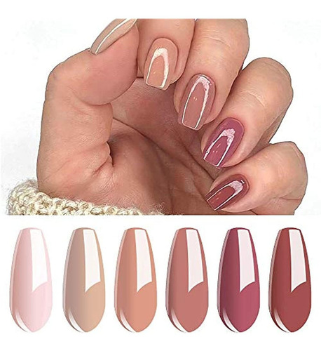 Vishine Gel Nail Polish Set 6 Colores Nude Pink Gel Polish W