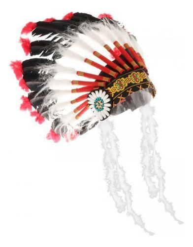 4 Tocado De Plumas, Diadema, Sombrero Indio Jefe Para Estilo