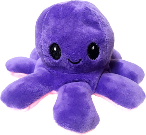 Peluche Pulpo Reversible Doble Cara Feliz Y Enojado Suave