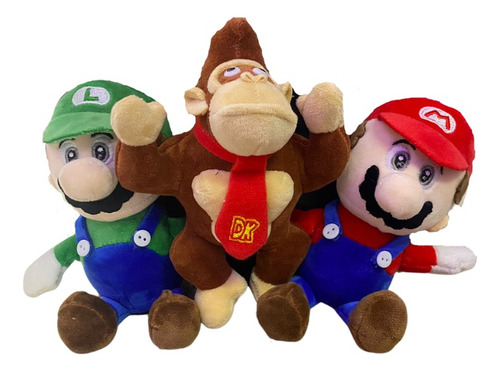 Mario Bros Pack 3 Llaveros De Mochila De Mario Luigi Y Dk