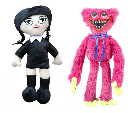 Kit Merlina Addams + Poppy Huggy Wuggy Playtime 60 Cm