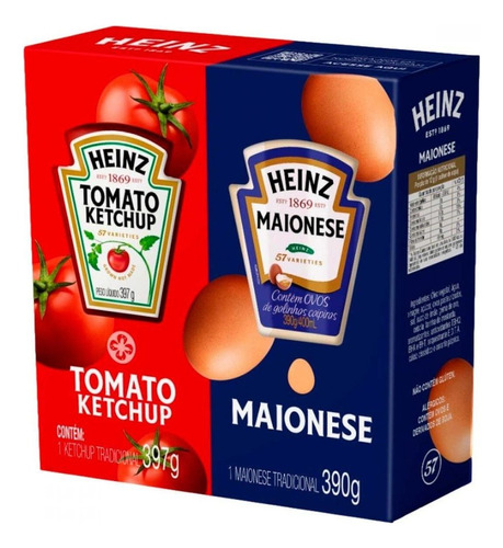 Kit De Molhos Heinz Burguer Com Ketchup E Maionese 787g