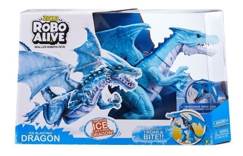 Robo Alive Robotic Furioso Dragón Robotico 7115 Personaje Celeste Hielo