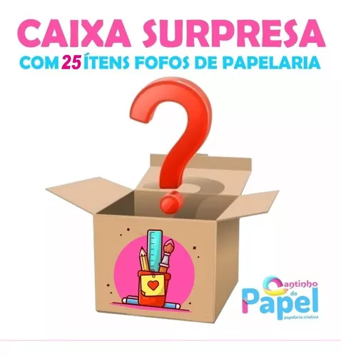 Caixa Kit Papelaria Fofa 10 Itens Kawaii Divertidos - Papelaria