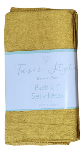 Pack X4 De Servilletas Tusor 100% Algodón