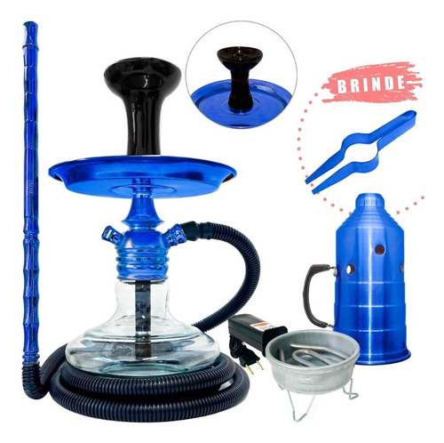 Imagem 4 de 9 de Narguile Black Hookah Mini Monster Completo Barato Fogareiro