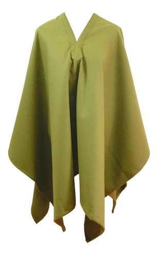 Poncho Paño 100% Lana Unisex - Largo - Verde Limón