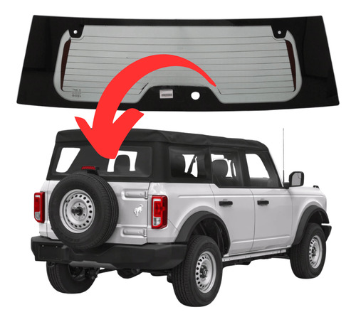 Vidro Traseiro Vigia Ford Bronco 2021 À 2025 Térmico