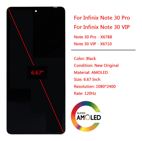 Pm Compatible Pantalla Táctil Amoled For Infinix Note 30