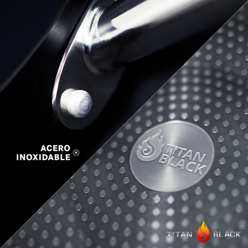 Set De Ollas Cacerolas Titan Black De Titanio Negro