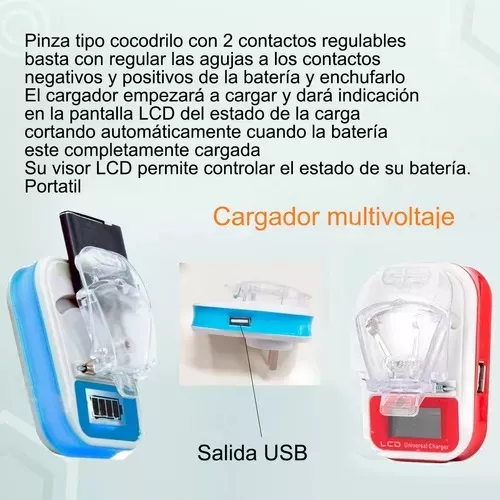 Cargador Universal Lcd De Baterías Celulares Cámaras Mp3 Mp4