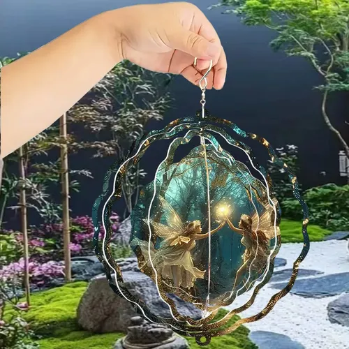 3d Enchanted Forest Fairy Ritualrotating Wind Chime Wind Chime