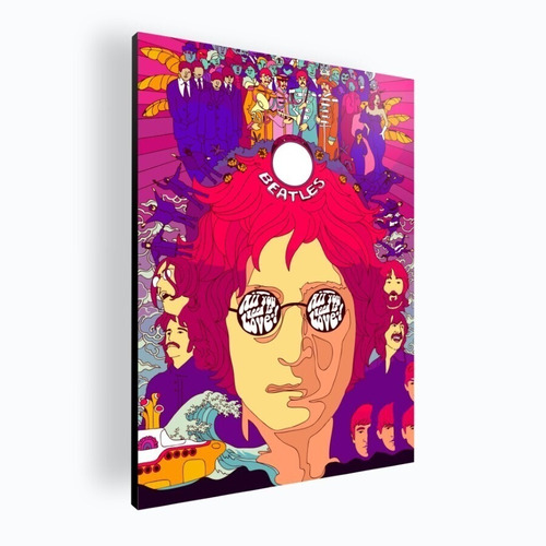 Cuadro Decorativo Poster John Lennon - The Beatles 60x84 Mdf