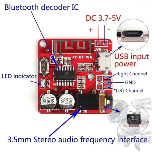 Amplificador Audio Sonido Bluetooth Mp3 Estero Xy-bt-mini