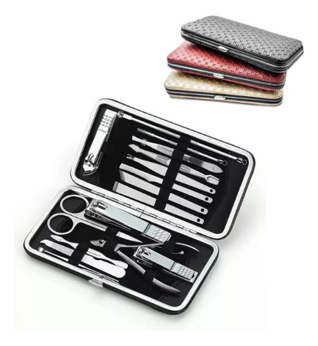 Set Manicure Pedicure 16 En 1 Acero Inoxidable Kit 16 Piezas