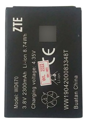 Bateria Pila Zte Wd670 Wi-pod Wd670 2300mah 3.8v