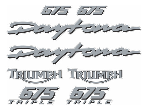 Kit Adesivos Triumph Daytona 675 Vermelha E Prata D675006