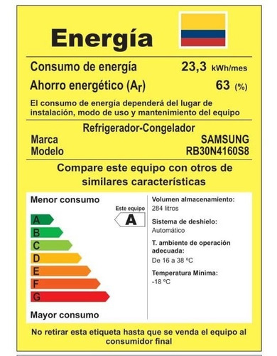 Imagen 6 de 6 de Nevera Samsung No F Cong Inferior 313 Lts Brb30n4160s8 Gris