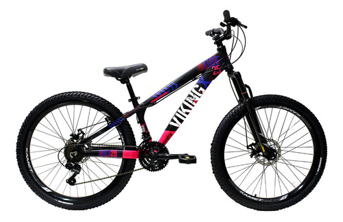 Bicicleta Vikingx Freeride Tuff Aro 26 Freio A Disco 21 Marc Cor Preto/rosa X25 Tamanho Do Quadro Único