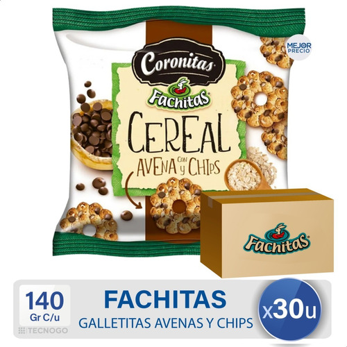 Caja Galletitas Fachitas Mini Coronitas Cereal Avena Y Chips