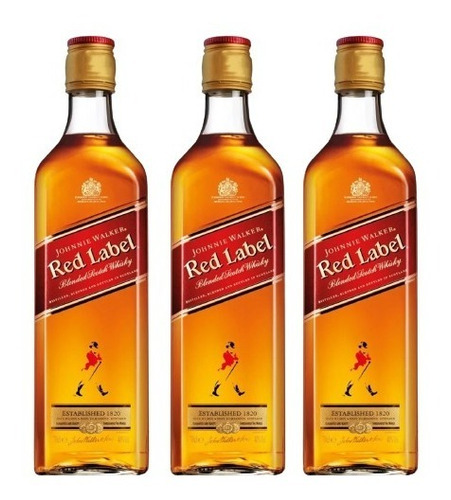 Whisky Johnnie Walker Red Label 750 Ml Combo X 3