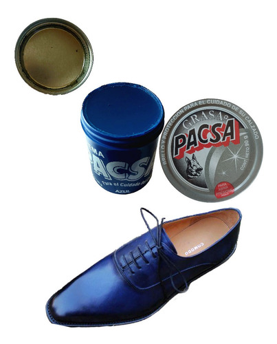 Crema Fina Y Grasa 2 En 1 Para Zapato De Piel Azul 