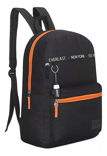 Mochila Everlast 21339 Reforzada Urbana Escolar Deportiva Llavero Color Negro (16063)