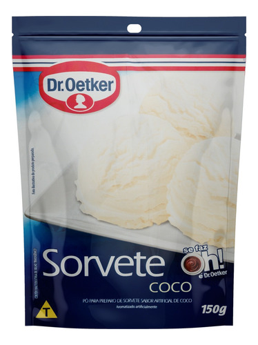 Pó para Sorvete Coco Dr. Oetker Sachê 150g