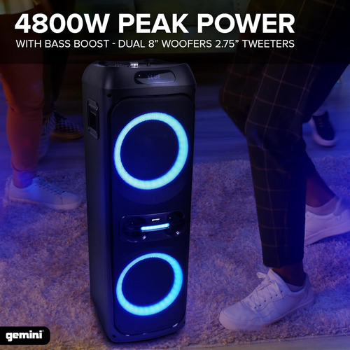 Altavoz De Fiesta Con Luces Led, Graves Y Bluetooth
