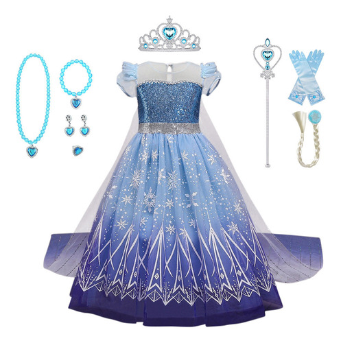 Disfraces De Princesas De Nieve Para Niñas, Vestido Largo De Carnaval A