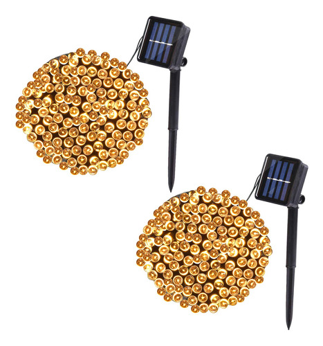 Luces Solares De Navidad Para Exteriores, 100 Led, Cadena De