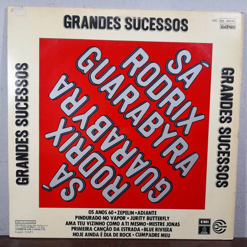 Imagem 2 de 6 de Vinil Lp Sá Rodrix E Guarabira Grandes Sucessos