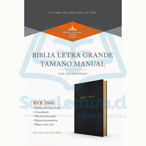 Biblia Letra Grande Tamaño Manual, Rvr 1960 Con Referencias 