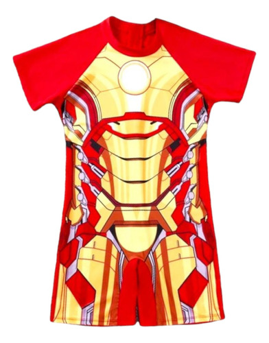 1 Traje De Baño Talla G Para Niño, Con Diseño De Iron-man