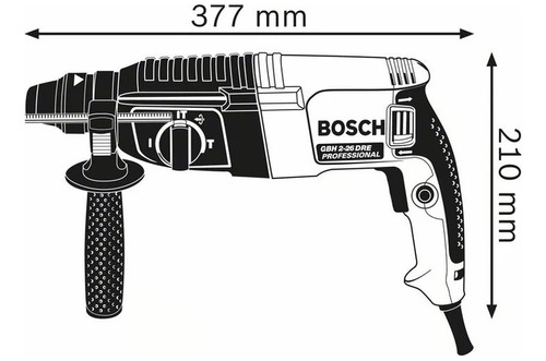 Rotomartillo electroneumático Bosch Professional GBH 2-26 DRE azul con 800W de potencia 220V