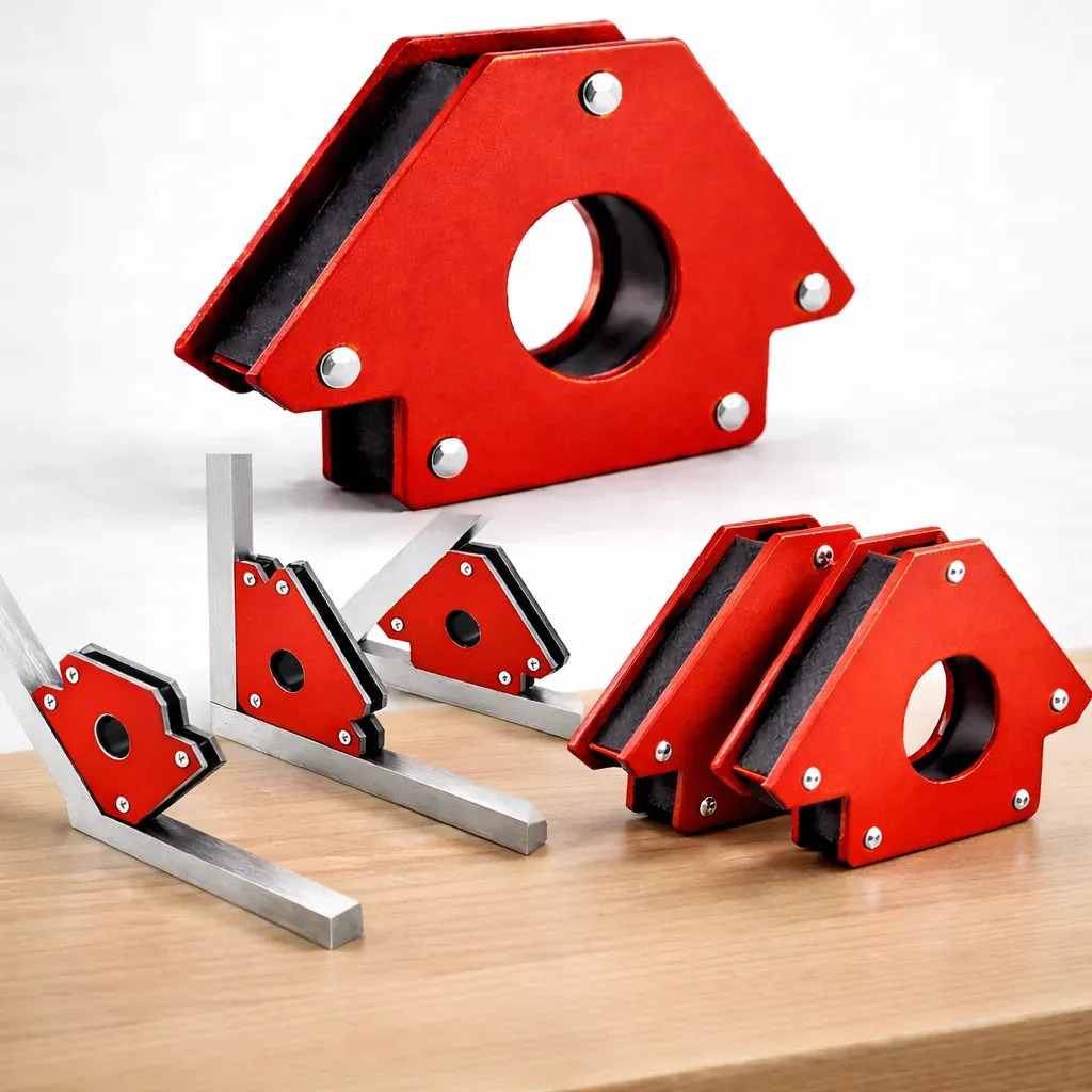 Kit 2 Esquadros Magnéticos Para Soldagem de 12Kg, Ferramenta Com Ângulo de 45°, 90° e 135°