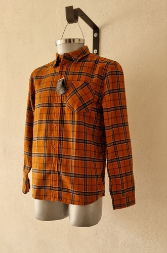 Camisa Franela A Cuadros Corte Slim Hombre Talla M - L