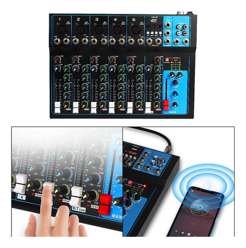 Mezclador De Audio De 7 Canales Consola Mezcladora Para