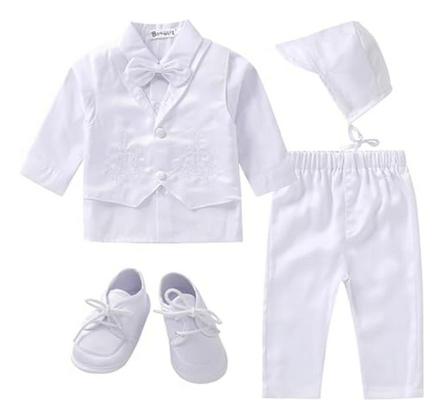 Conjuntos De Bautizo Para Niños: Trajes Blancos Con Camisa Y