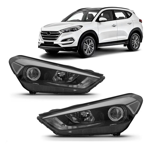 Par Farol Tucson 2017 18 19 20 21 2022 Eletrico Com Motor
