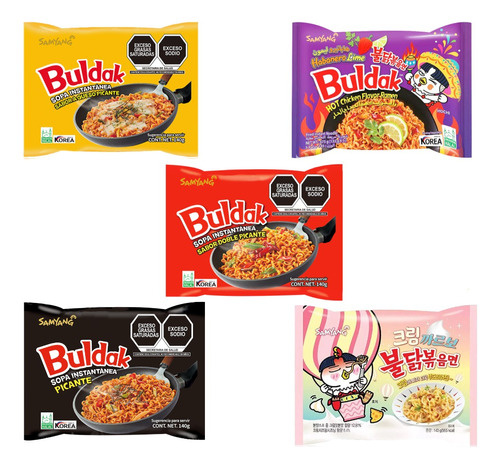 Ramen Coreano Paquete Mix 5 Sabores Samyang