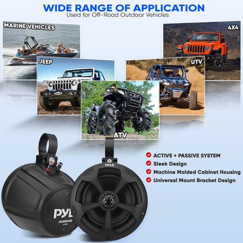 Altavoces Pyle Plutv53bta 5.25 Negros 1000w Impermeables