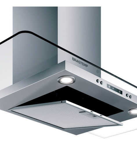 Imagem 4 de 10 de Coifa Vidro Plano Parede Brastemp 90 Cm - Bap90ar